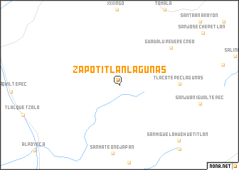 map of Zapotitlán Lagunas