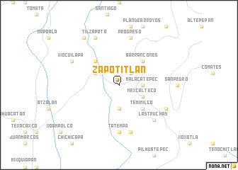 map of Zapotitlán