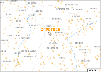 map of Zapotoče