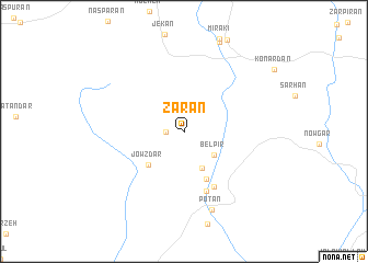 map of Zārān