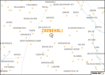 map of Ẕarbeh‘alī