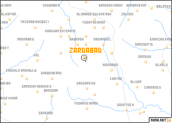 map of Zardābād