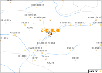 map of Zardavān