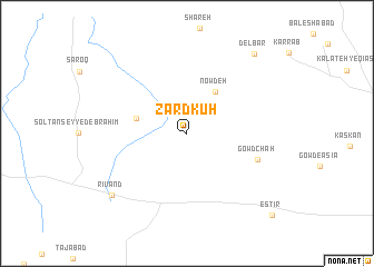 map of Zard Kūh