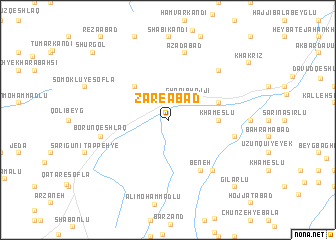 map of Zāre‘ābād