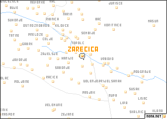 map of Zarečica