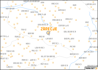 map of Zarečje