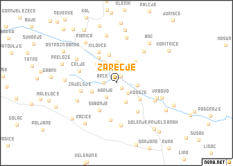 map of Zarečje