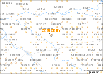 map of Zaříčany