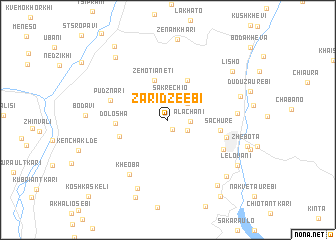 map of Zaridzeebi