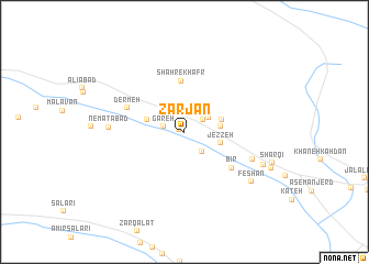 map of Zarjān