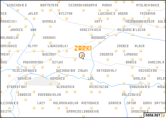 map of Żarki