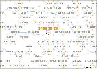 map of Żarnowica