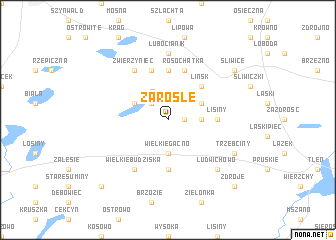 map of Zarośle