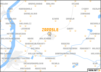 map of Zarośle