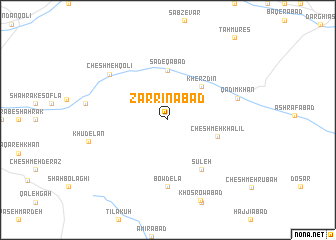 map of Zarrīnābād