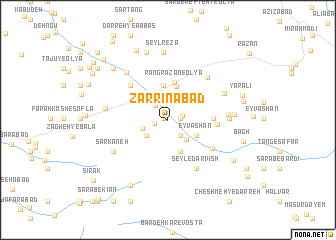 map of Zarrīnābād