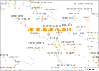 map of Zarrīnchoghā-ye Vosţá