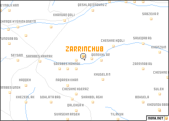 map of Zarrīn Chūb