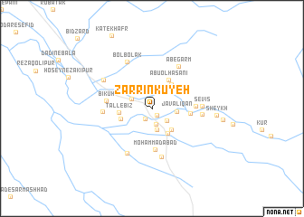 map of Zarrīn Kūyeh