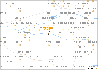 map of Żary