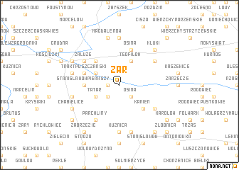 map of Żar