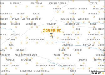 map of Zasępiec