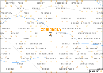 map of Zaśiadały