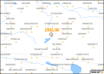 map of Žasliai