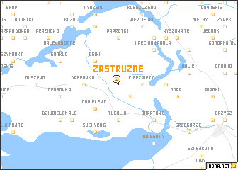 map of Zastrużne