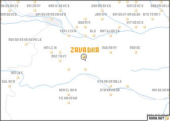 map of Závadka