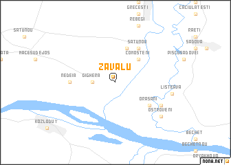 map of Zăvalu