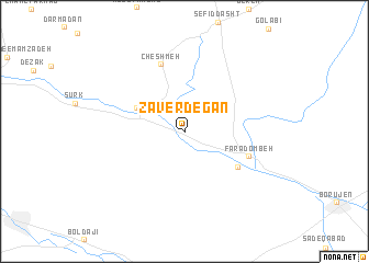 map of Zaverdegān