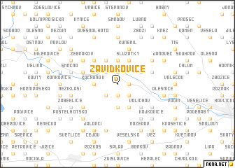 map of Závidkovice