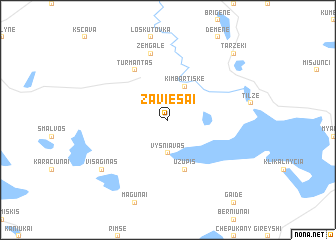 map of Zaviesai