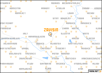 map of Závišín