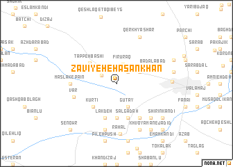 map of Zāvīyeh-e Ḩasan Khān