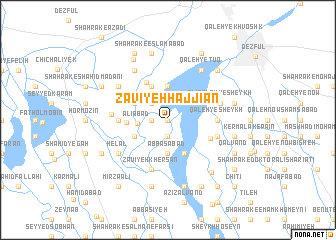 map of Zāvīyeh Ḩājjīān