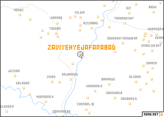 map of Zāvīyeh-ye Ja‘farābād