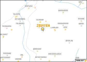 map of Zāvīyeh