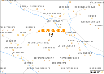 map of Zavvāreh Kūh