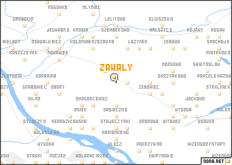 map of Zawały