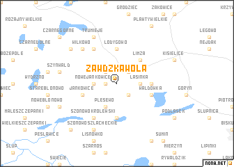 map of Zawdzka Wola