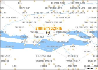 map of Zawisty Dzikie