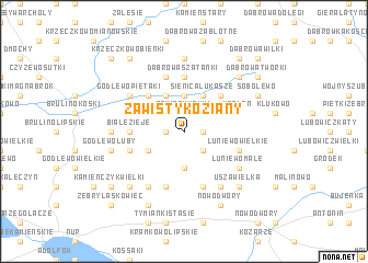 map of Zawisty Koziany