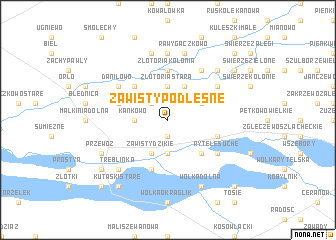 map of Zawisty Podleśne