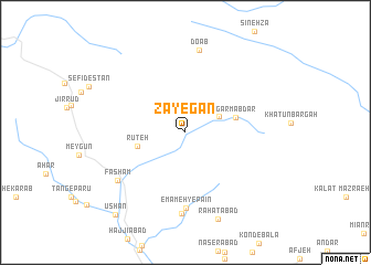 map of Zāyegān