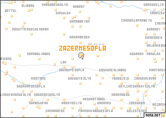 map of Zāzerm-e Soflá