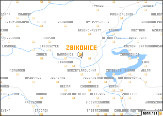 map of Żbikowice