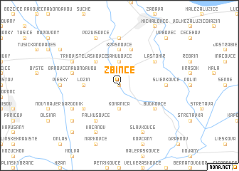 map of Žbince